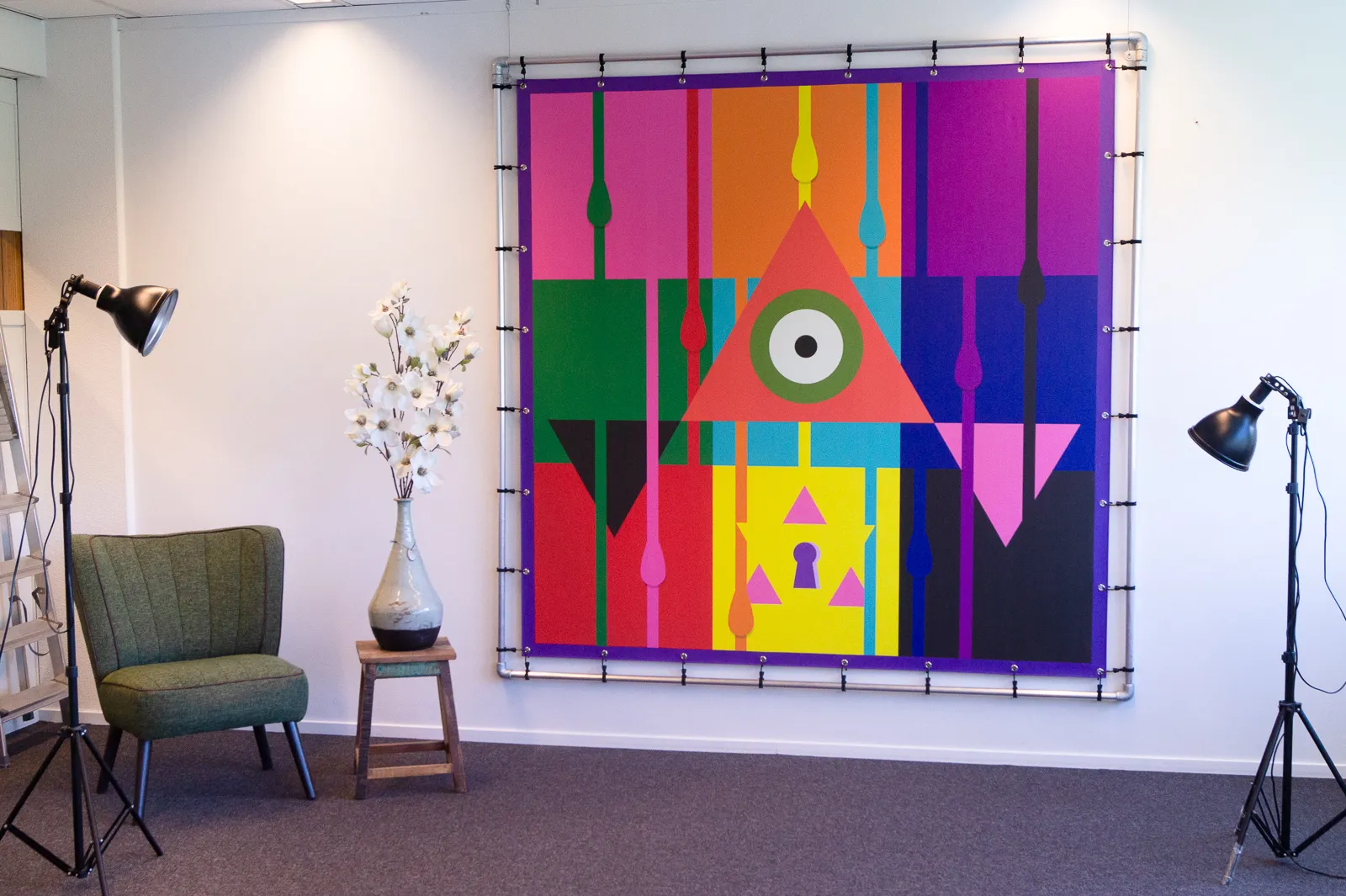 Tätigkeit der Hypophyse inkjet op vinyl 200x200 cm