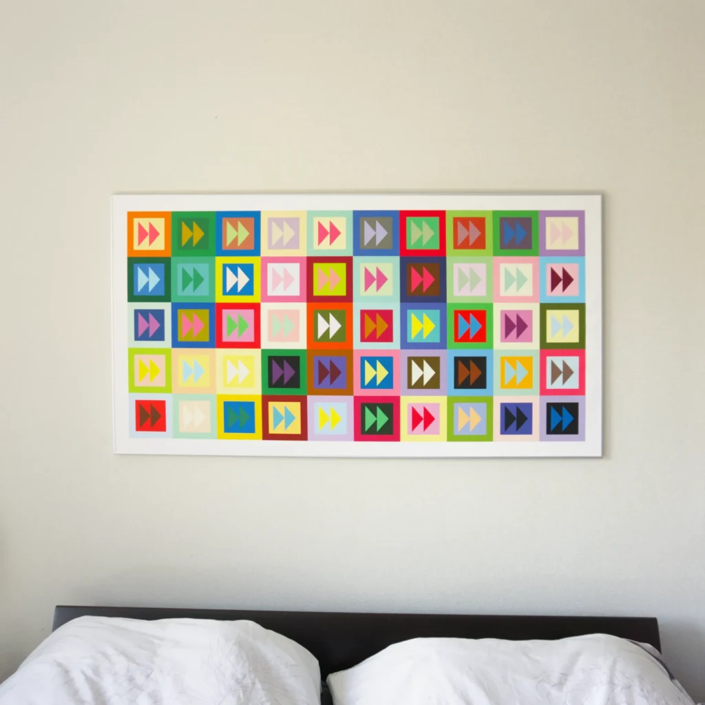 Fast Forward - Fine Art Print op aquarelpapier in interieur