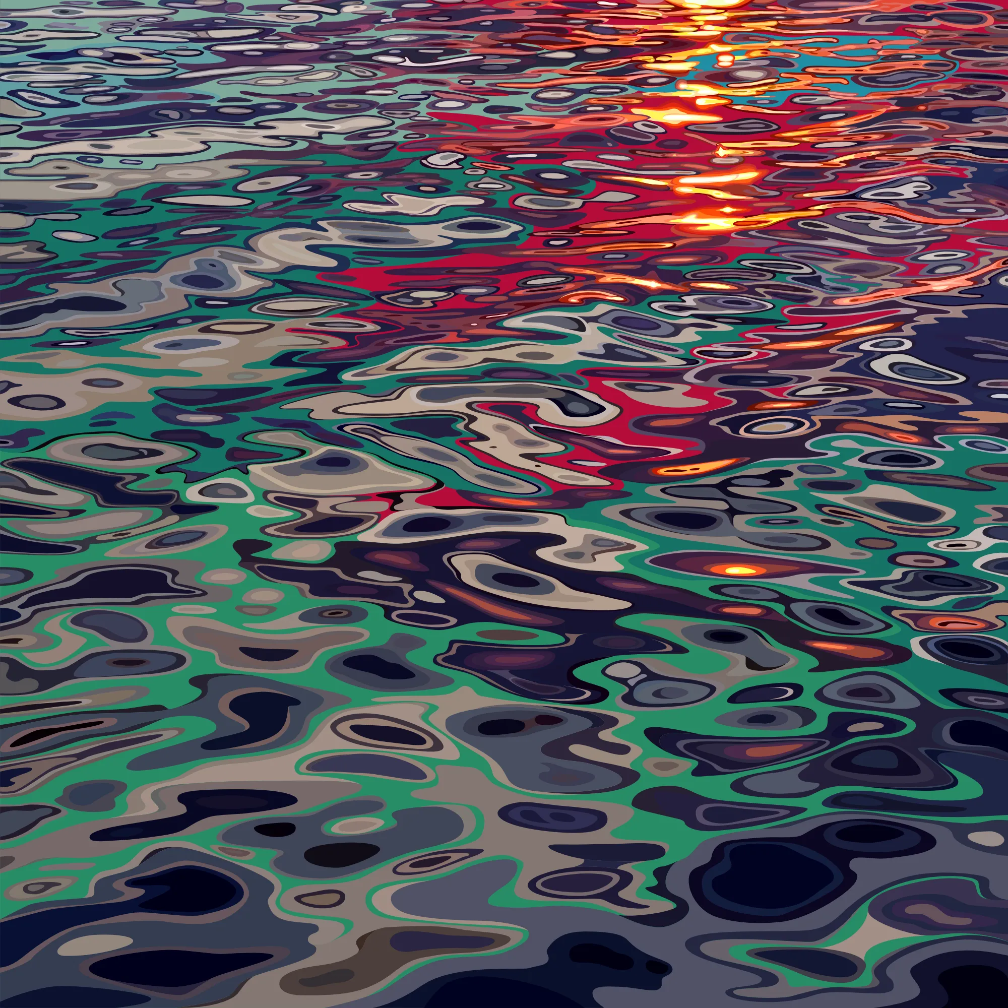 Liquid Modernity - Inkjet op acrylplaat 80 x 80 cm (2026)